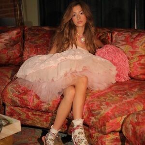 LoveShackFancy Pink Jaylen Mini Dress